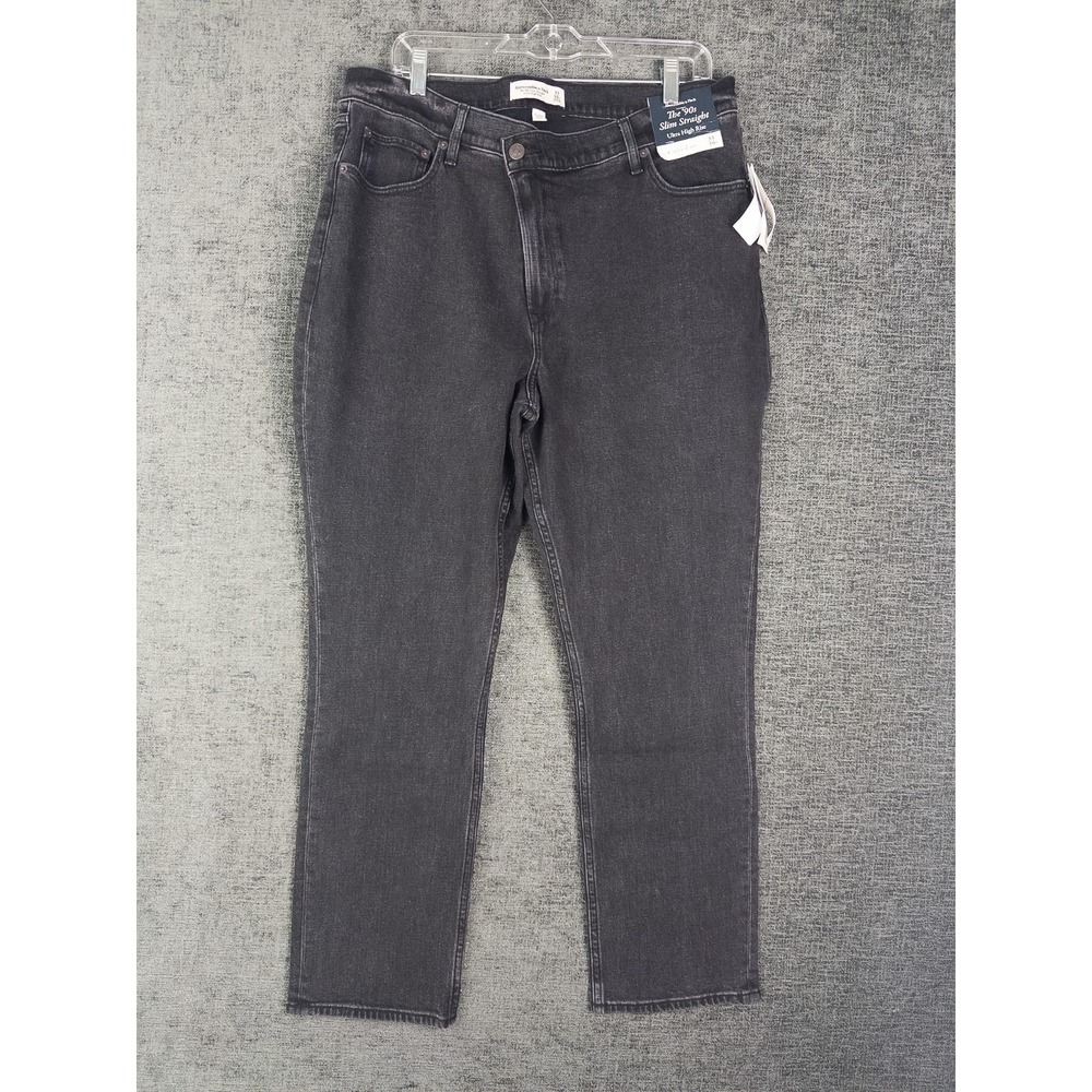 NWT Abercrombie &‎ Fitch The 90s Slim Straight Ultra High Rise Jeans Womens 33